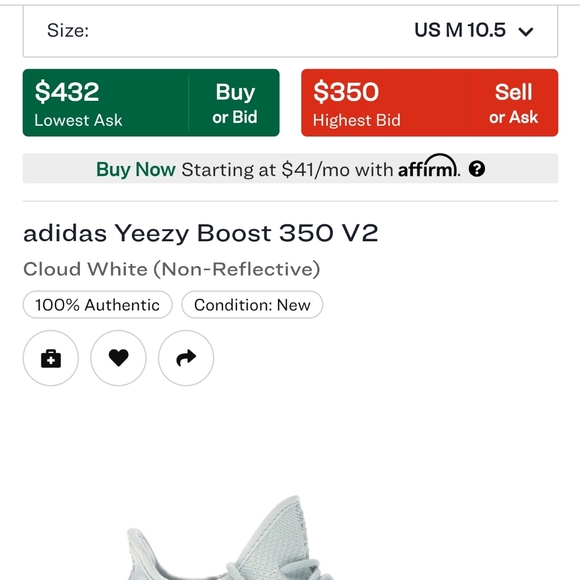 Yeezy Boost Cloud White (non-reflective) - Picture 7 of 7